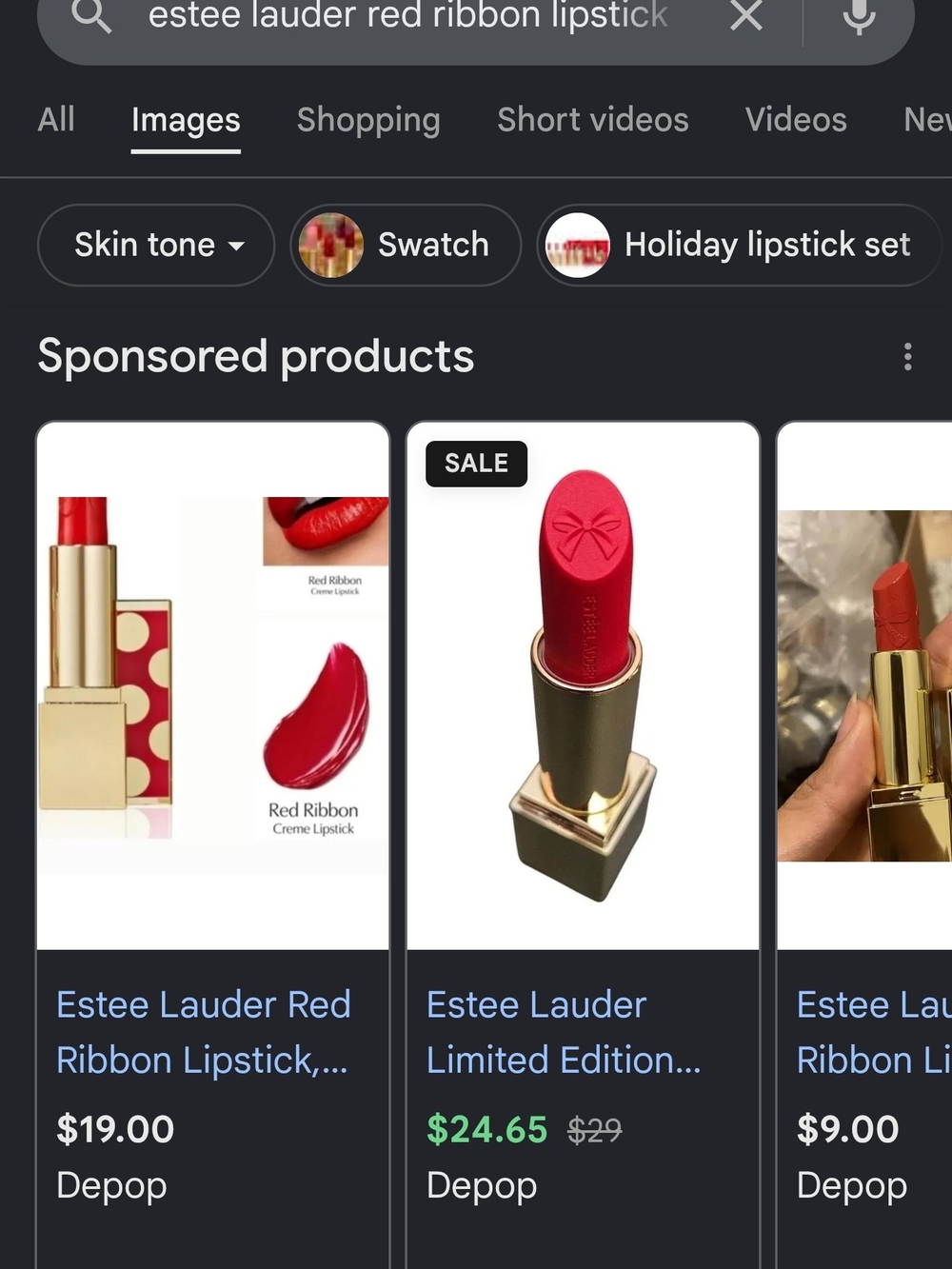 Estée Lauder Red Lipstick — Vibrant Red
